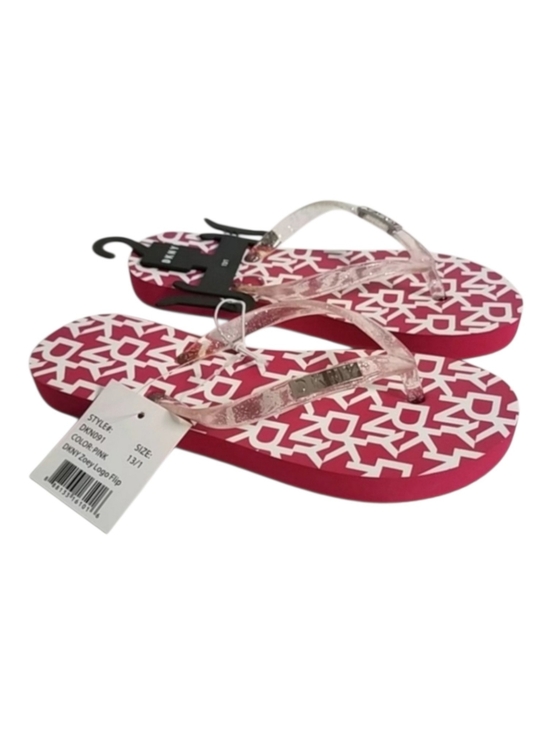 Dkny Other - DKNY Zoey Girl's Glitter Logo Flip Flop Sandals 13/1 Pink